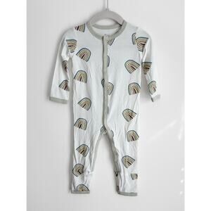 Kyte Baby Bamboo Snap Romper in Size 6-12 Months Aloe Rainbow $33